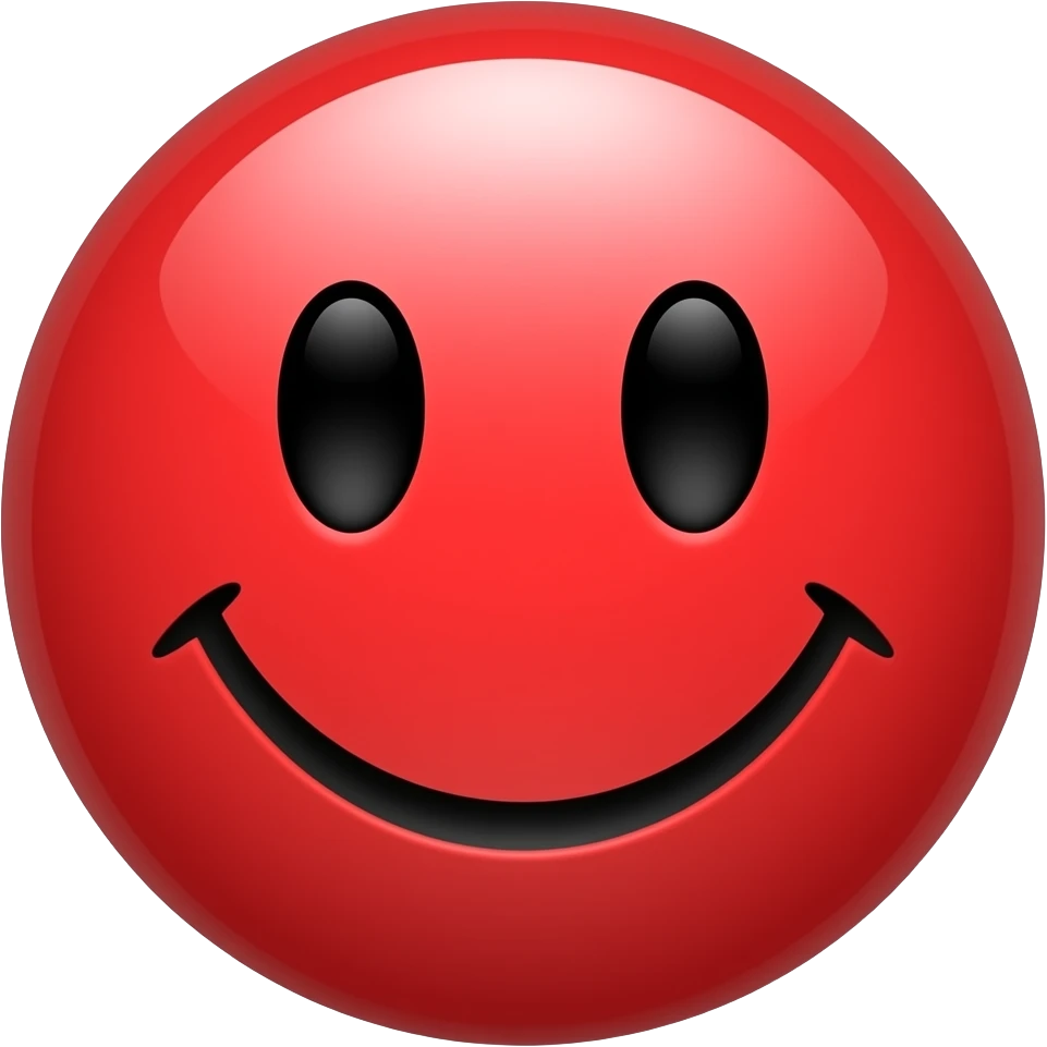 Red and black emoji mae it astheand clean emoji