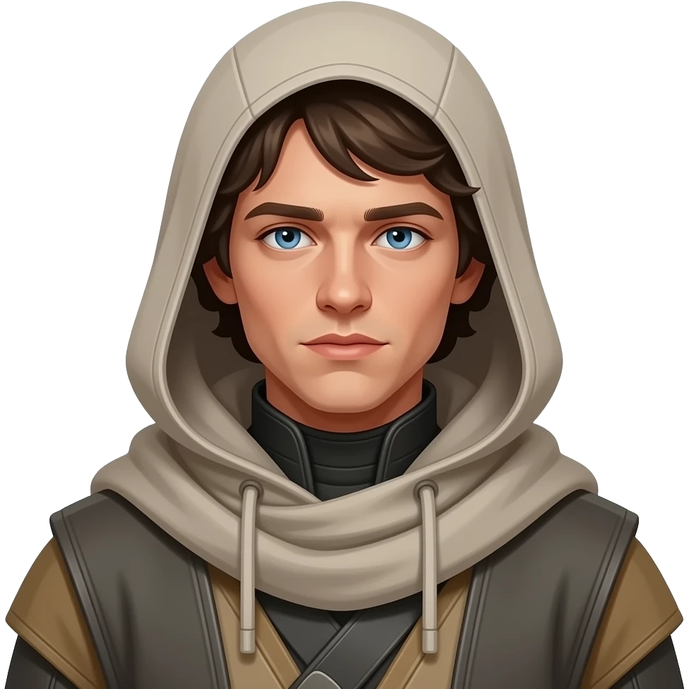 paul atreides timothee chalamet blue eyes with grey beigehood in dune
 emoji