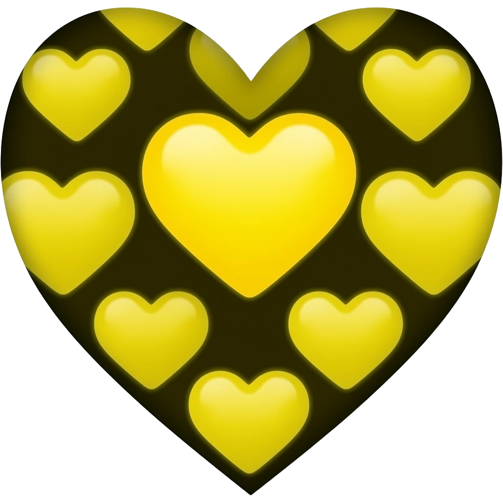 Yellow hearts black background emoji