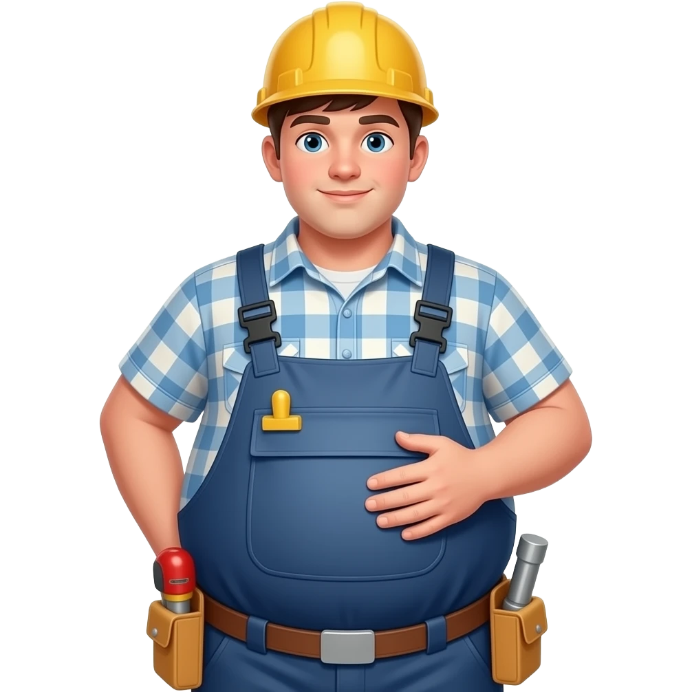 Zrób chłopak 17 latek bardzo bardzo ogromnym brzuchem jak bardzo ogromny balon i idzie do pracy budowlacz i głaszcze jedną ręką swój brzuch emoji