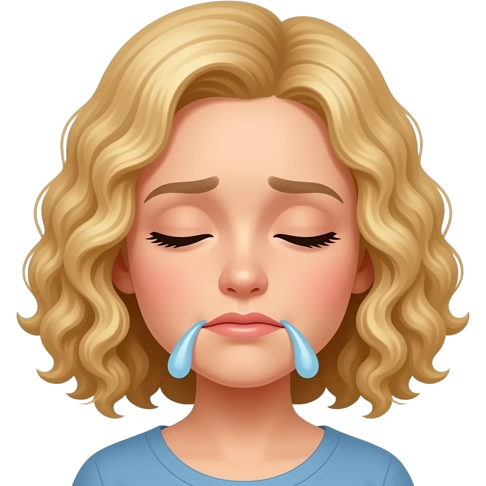 blonde curly bob sighing emoji