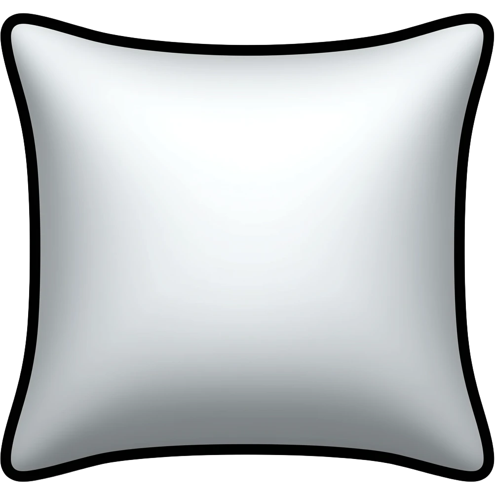 thick black outline, pillow emoji, thick black outline, simple cartoon emoji