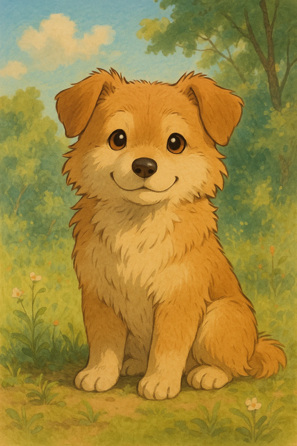 dog in ghibli style emoji