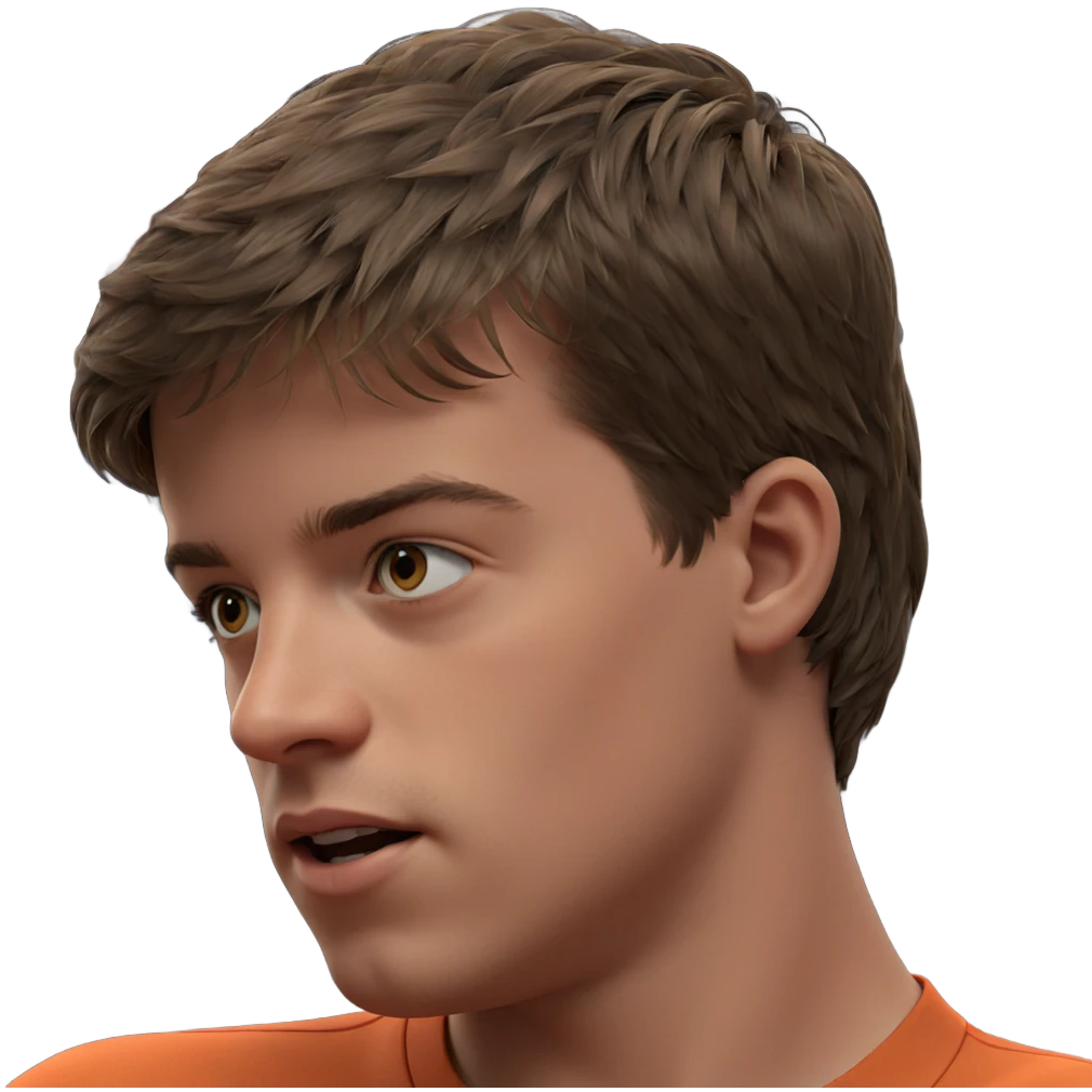 brown haired boy indoors portrait emoji