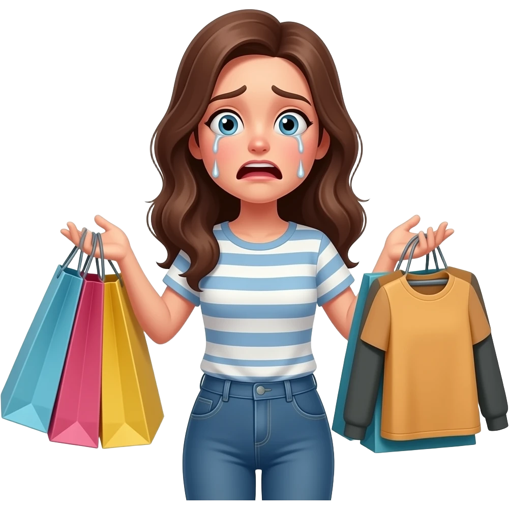 Nightmare in clothes shopping woman emoji