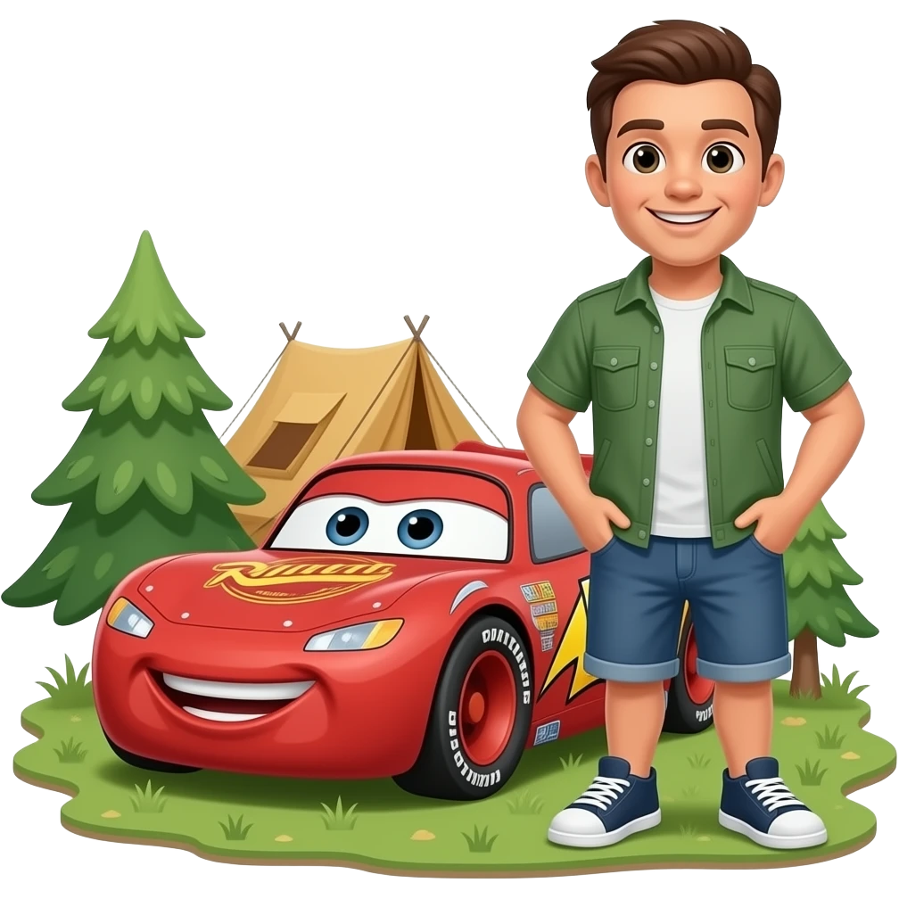 Team McQueen camping happy right now emoji