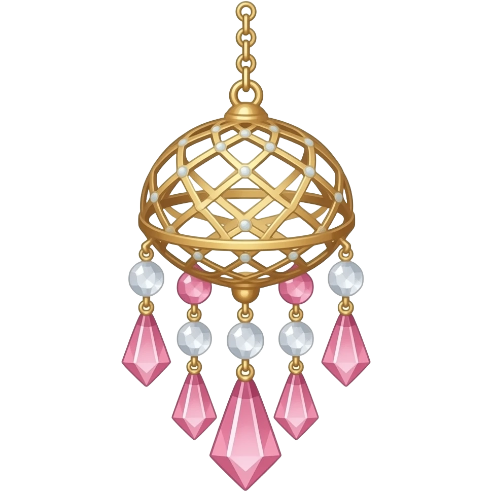 Pastel Reddish-pinkish and gold and white warm-colored romantic lush beautiful pretty hanging crystal-catcher aesthetic emoji