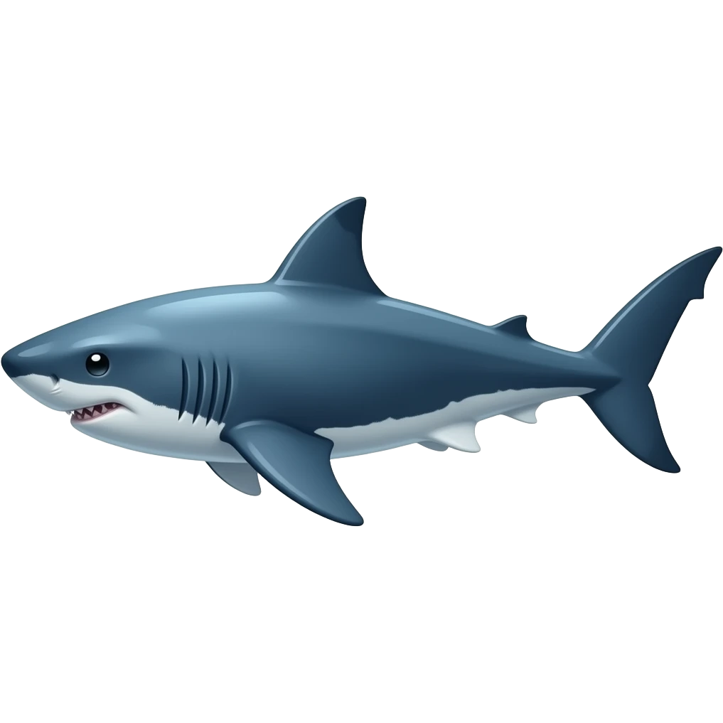 A dark blue colored shark emoji