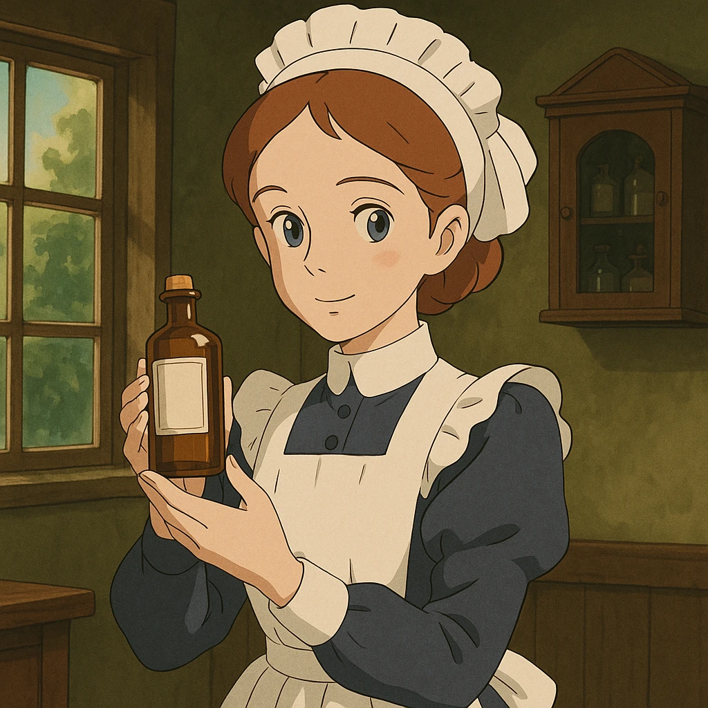 victorian nurse holding a medicine bottle emoji