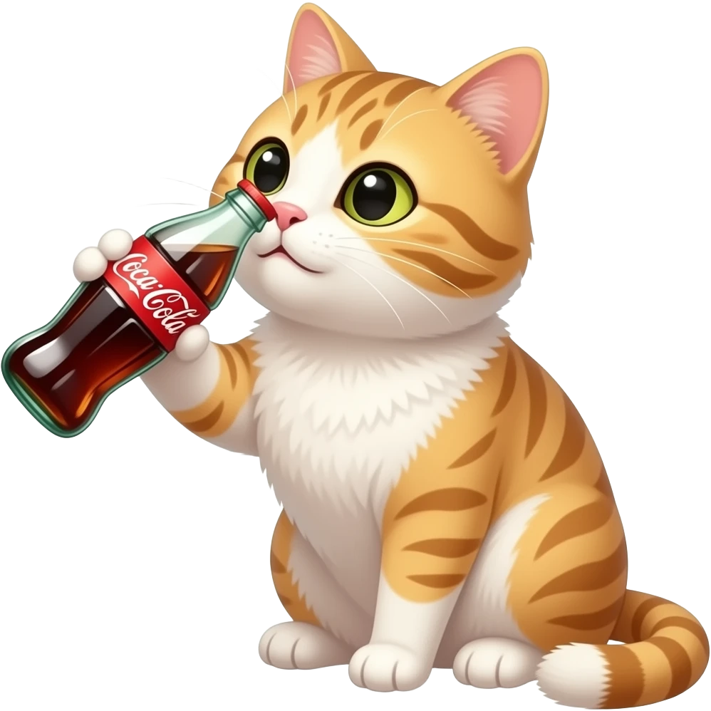 Cat drink coca emoji