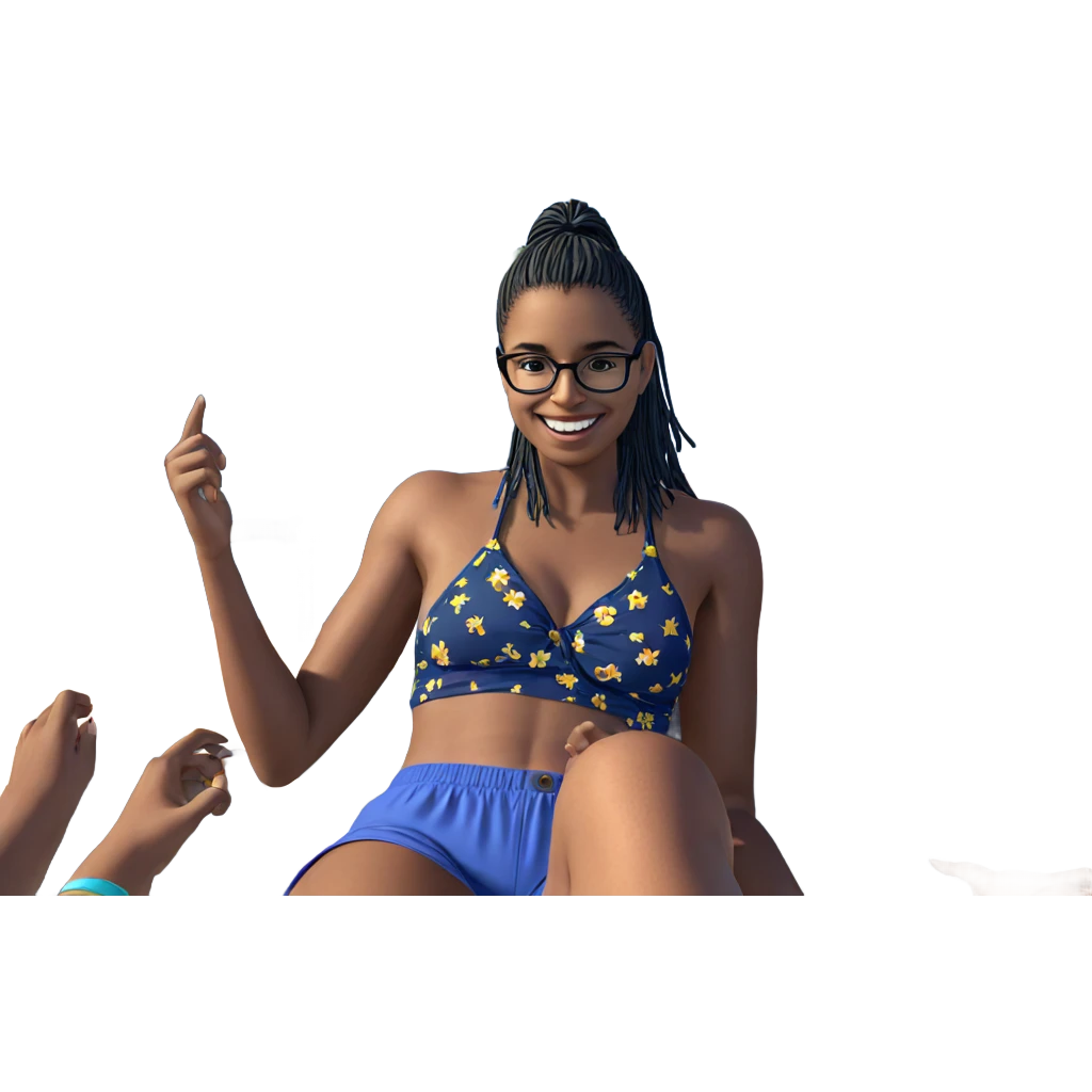 carefree girl at the ocean emoji