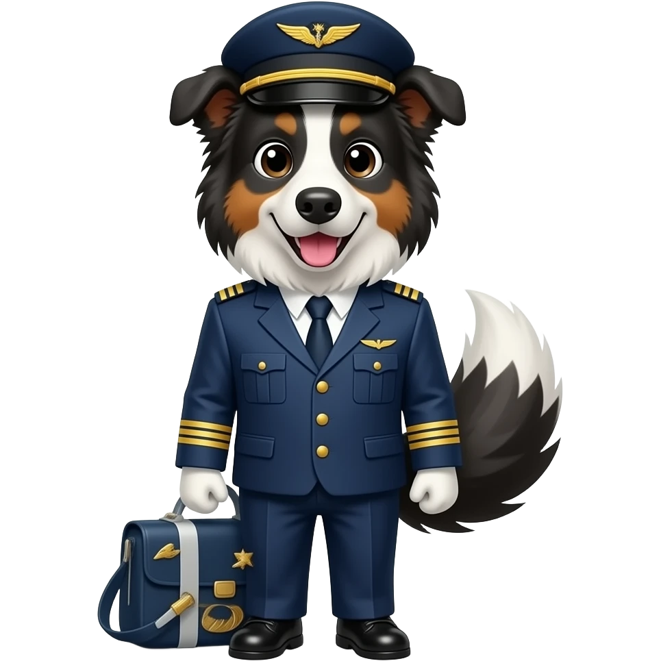 make a border collie airline pilot emoji