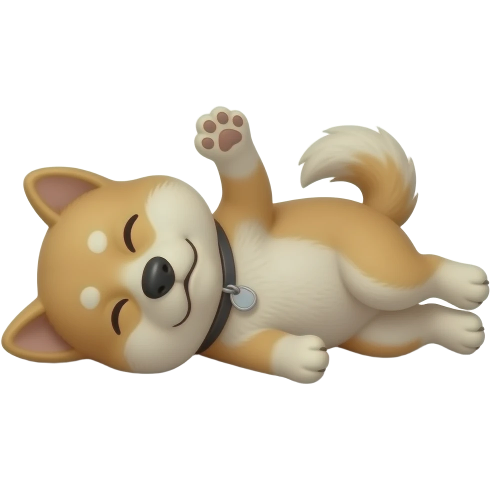 Hachiko dog in chibi cute animation drunk on the floor emoji