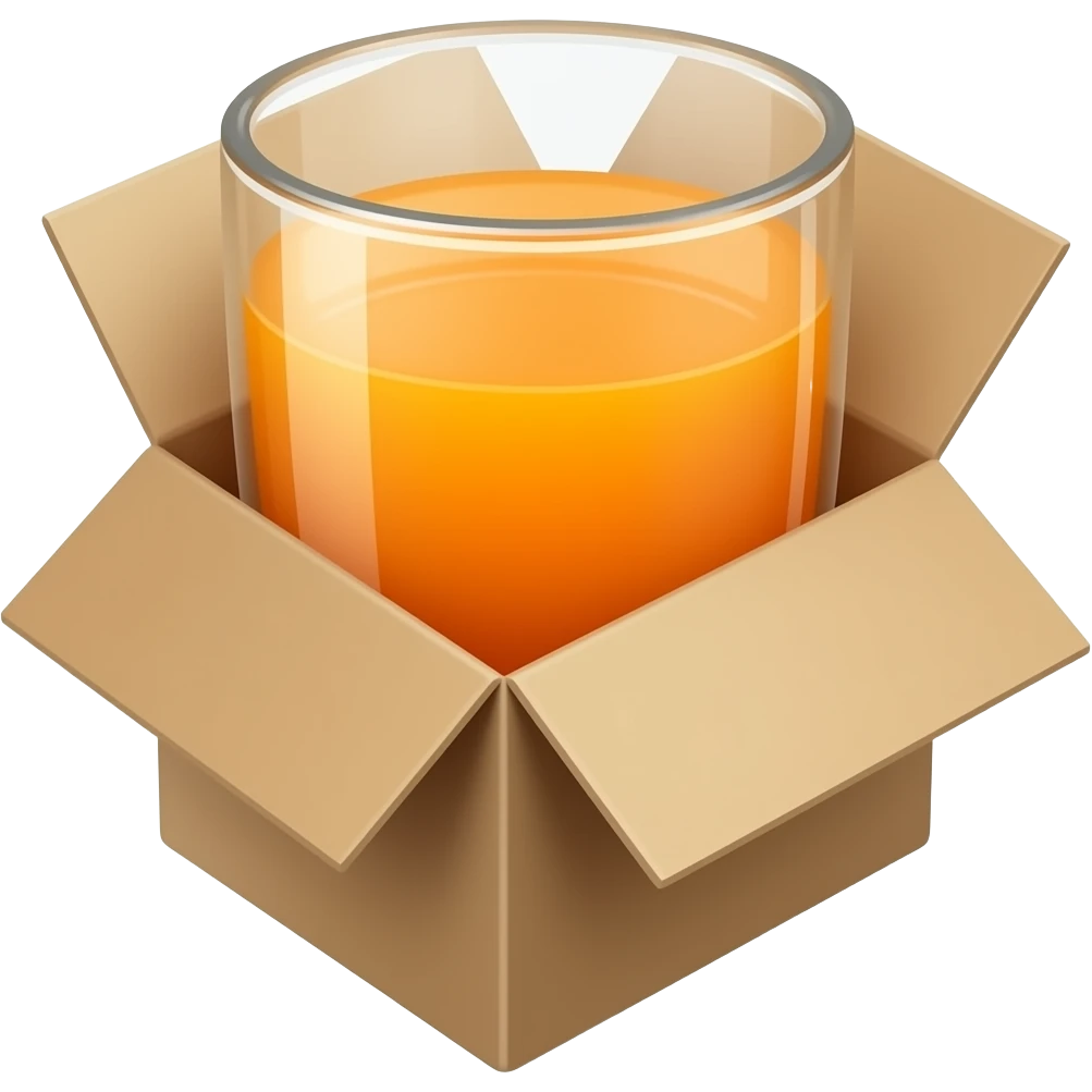 un juguito de durasno en una cajita de carton emoji