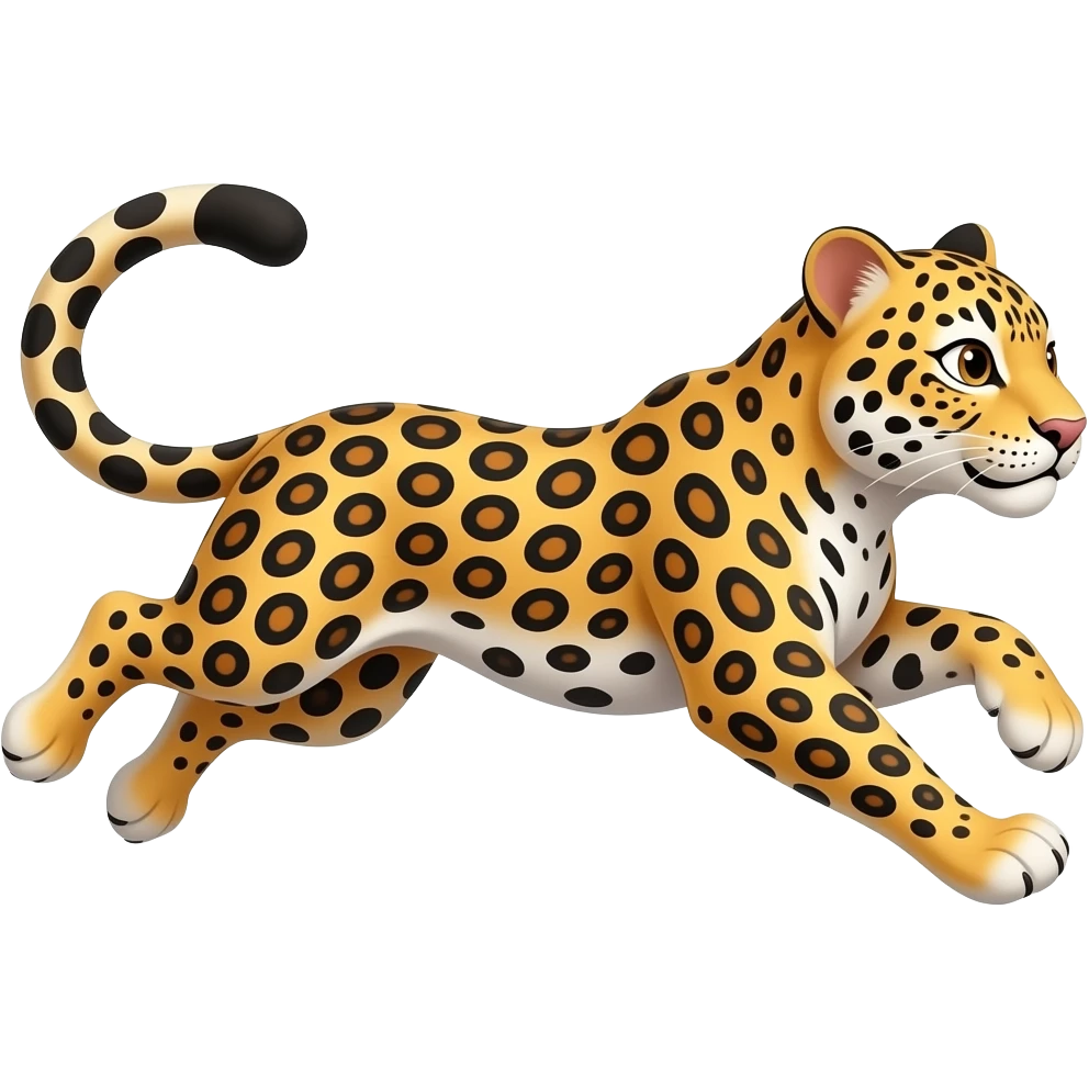 Cartoon leopard running emoji