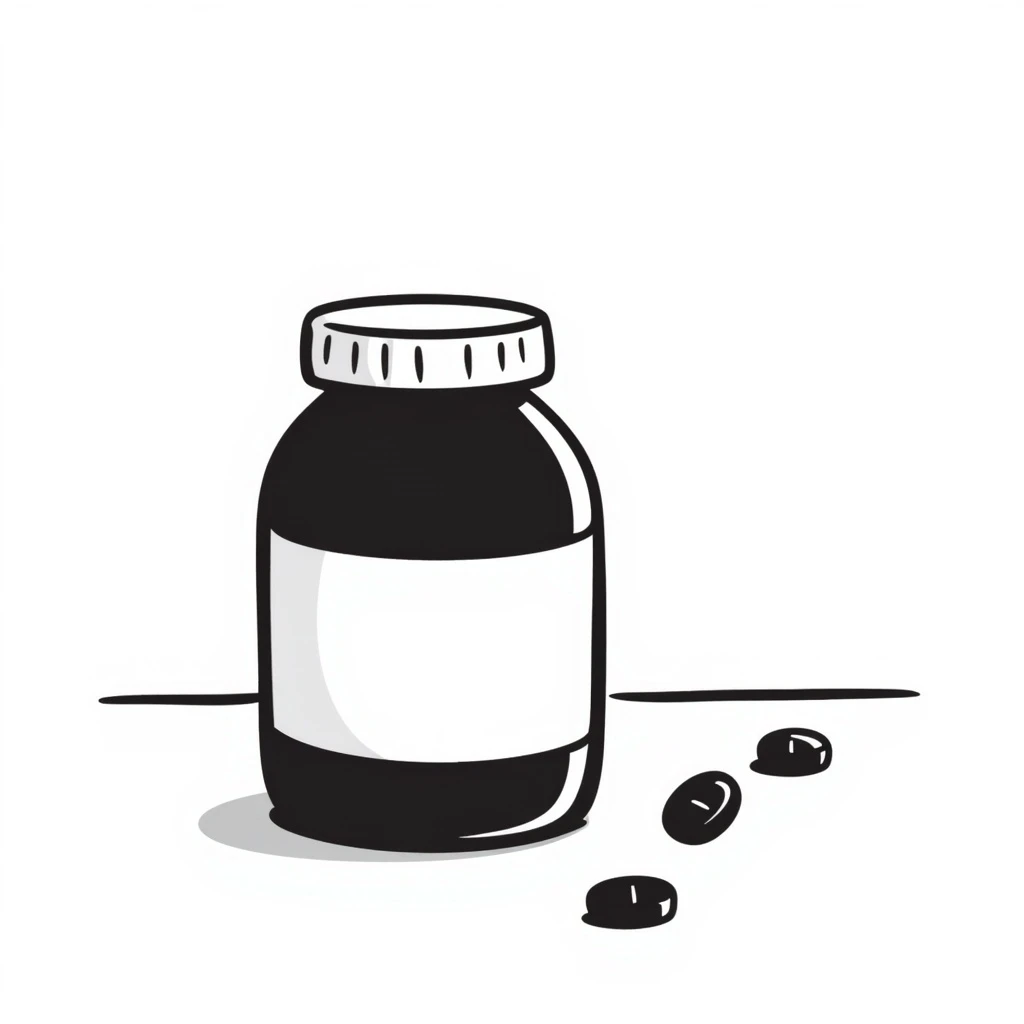 a hand drawn doodle of a dietary supplement emoji