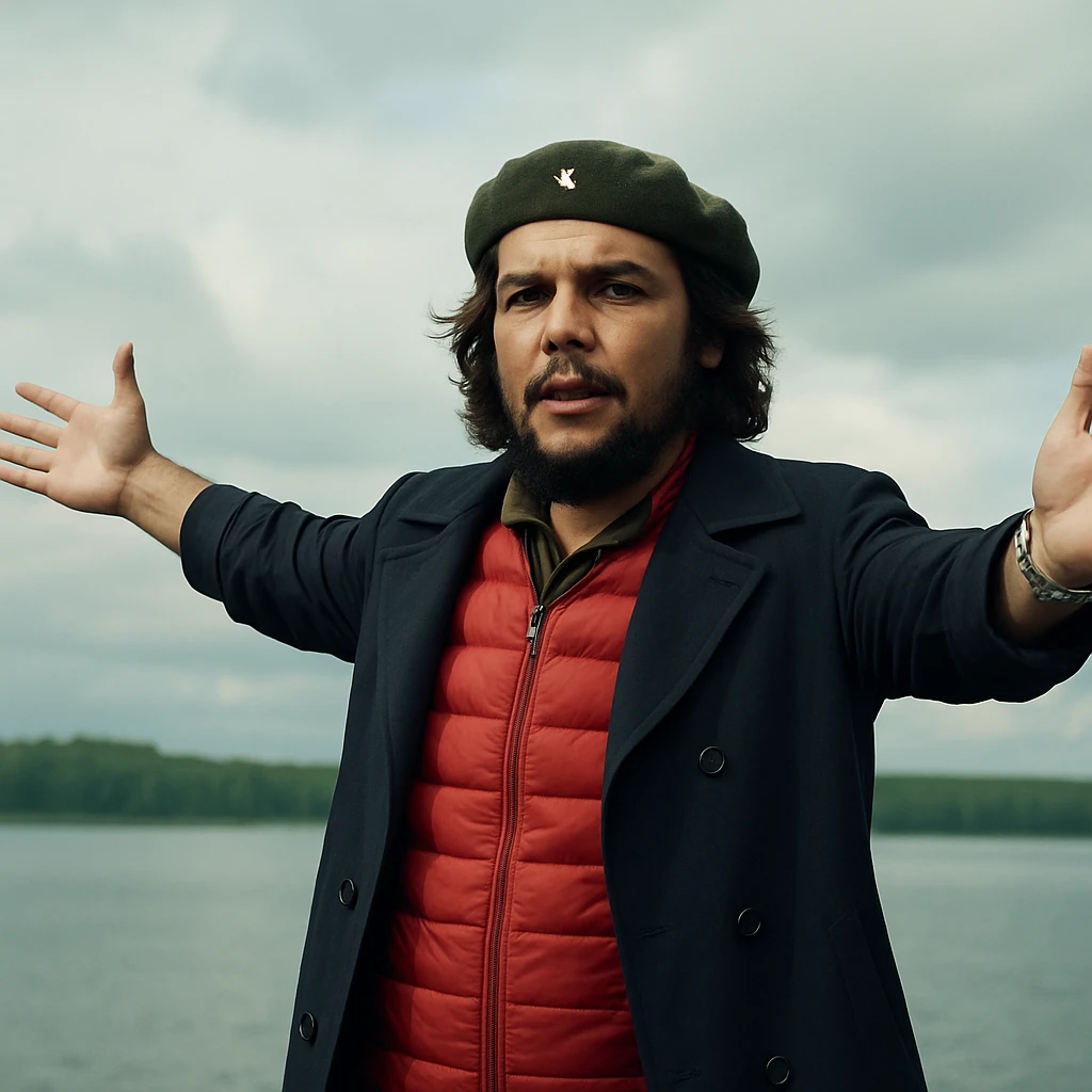 Сгенерируй мне в такой же позе и в такой же одежде Че Гевара  emoji