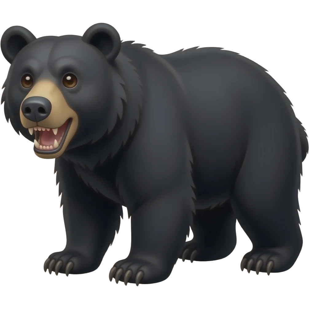 a black bear wild look and teeth emoji