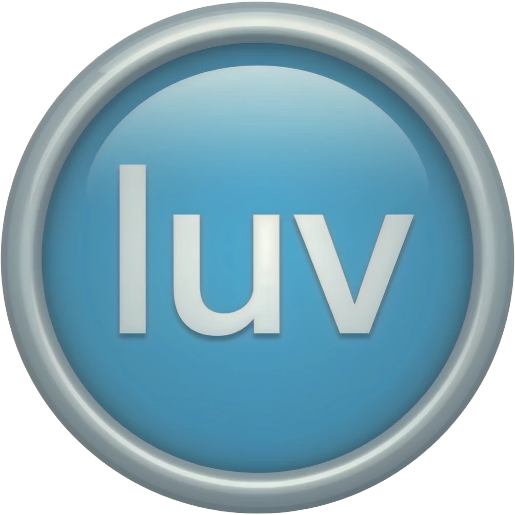 Blue white luv text only emoji