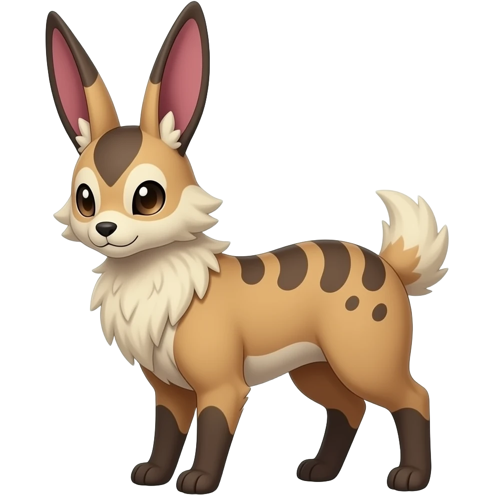 Trico-Silvally-Buneary-Mudsdale-Jackalope-fusion-hybrid-animal-creature with long ears emoji