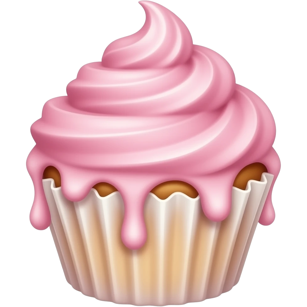 Cupcake with pink icing emoji