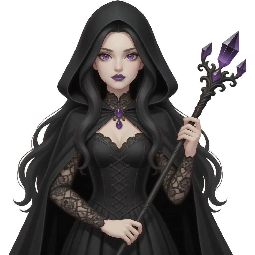 Sexy gothic witch emoji