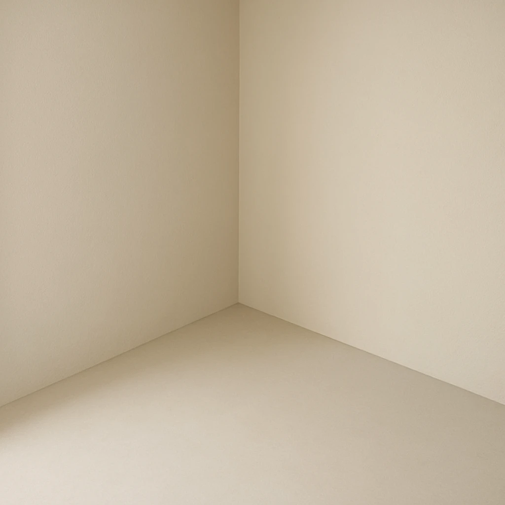 a room corner with two walls, high-angle view, minimalistic style emoji