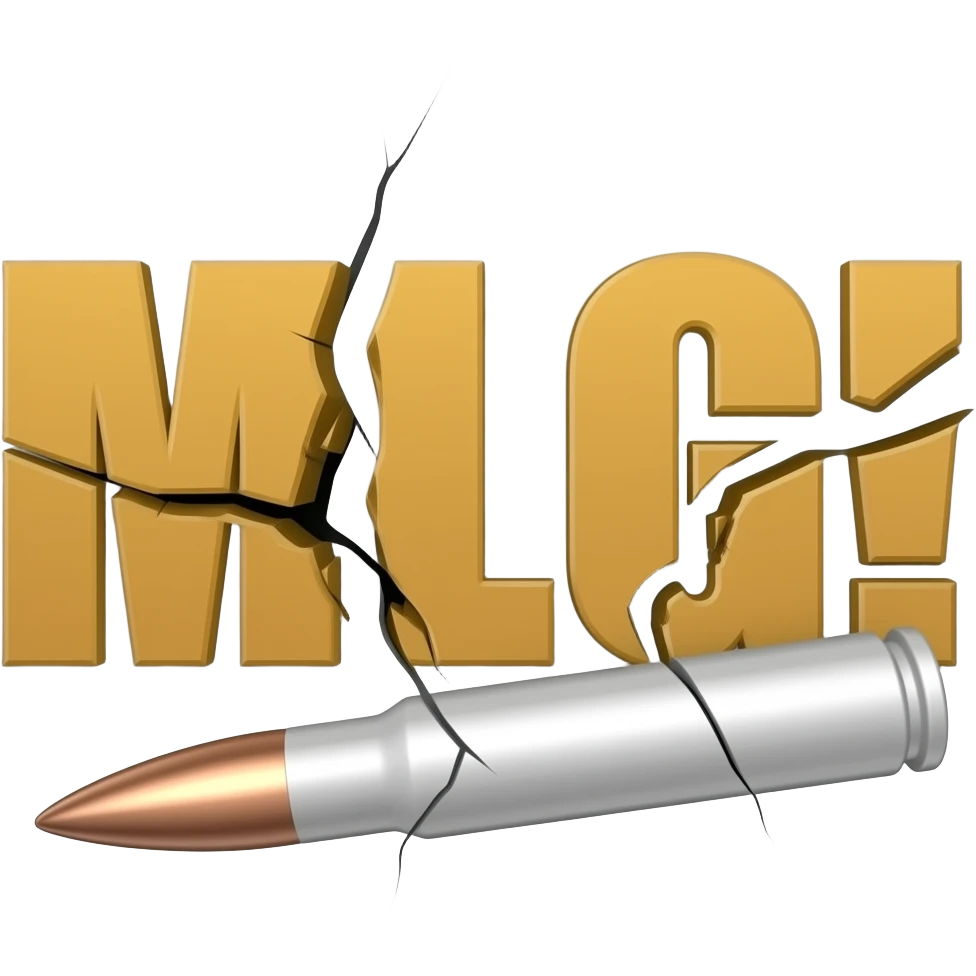 Надпись MLG! и сломалась от выстрела пули emoji