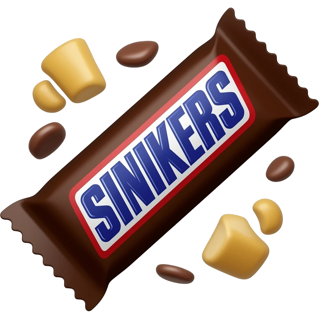 a bar of chocolate snickers emoji