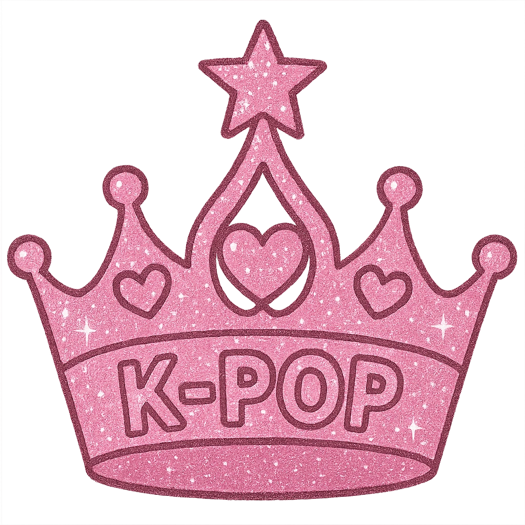 pink kpop idol crown, sparkly and trendy emoji