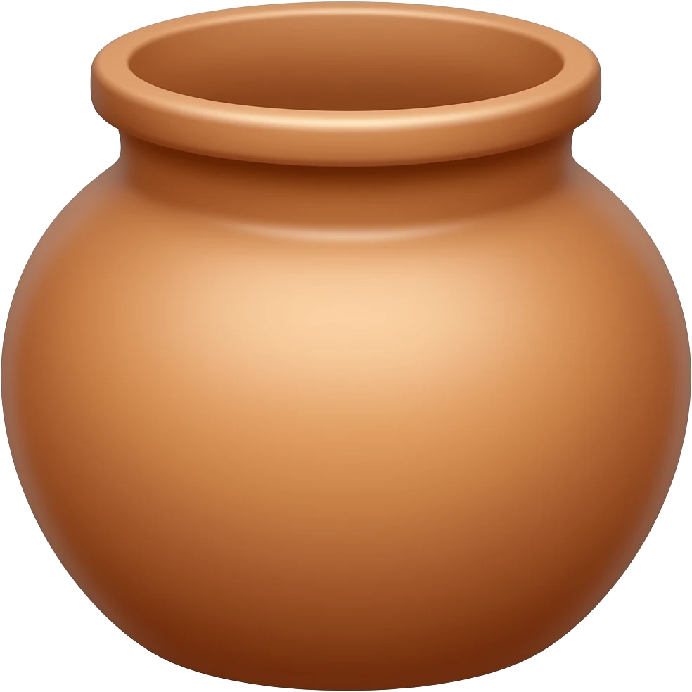earthern pot, roundish emoji