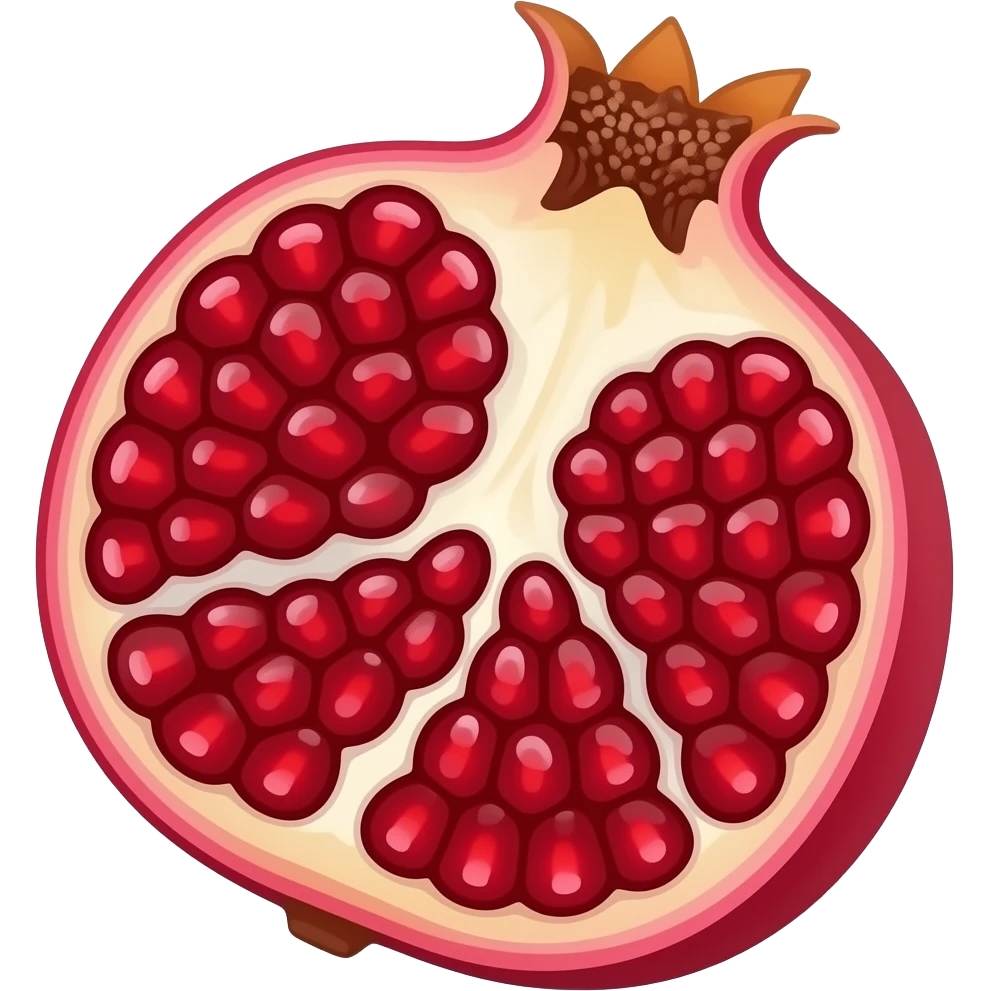 Pomegranate cut into two halves emoji