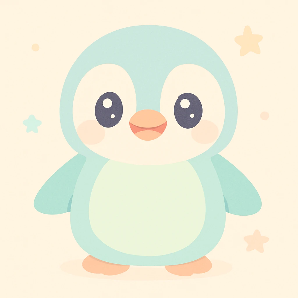 baby penguin, soft and cute, simple design emoji