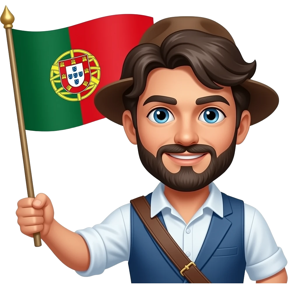 Portuguese man with a flag emoji