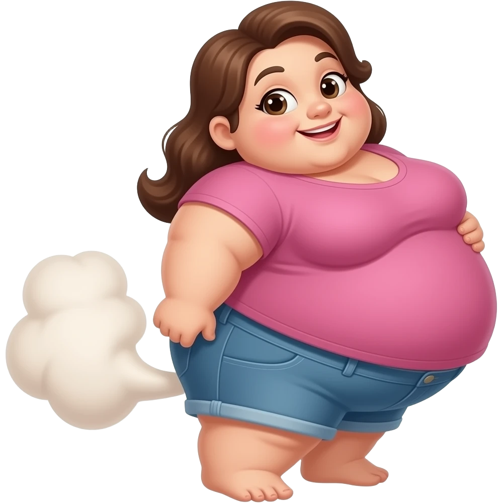 Fat woman fart emoji