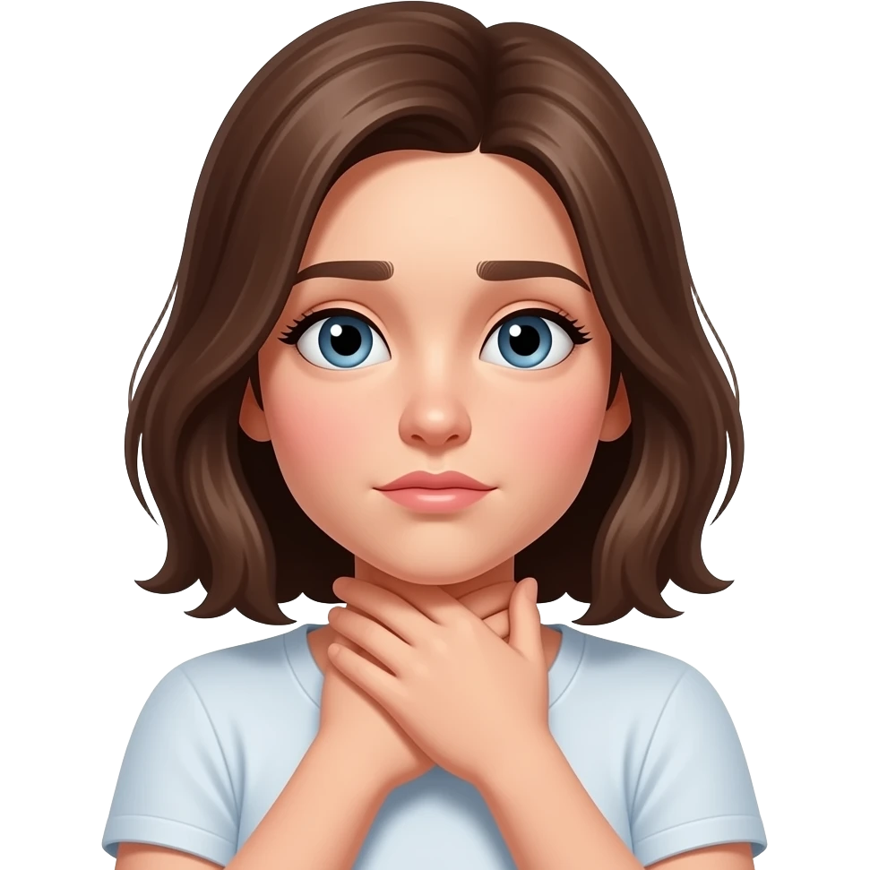 make her a girl chocking herself not with her hands on her mouth emoji