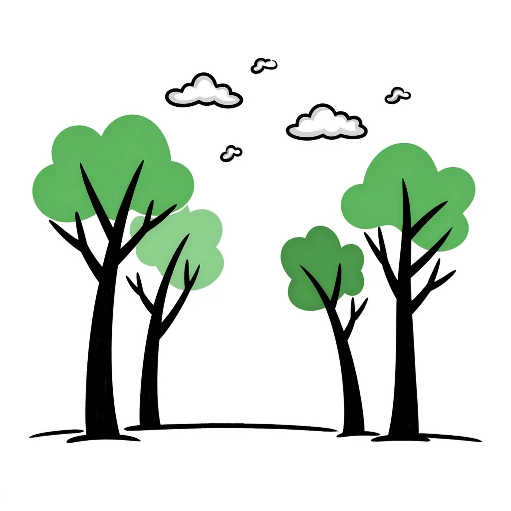 A sunny day with trees, sky, and clouds emoji