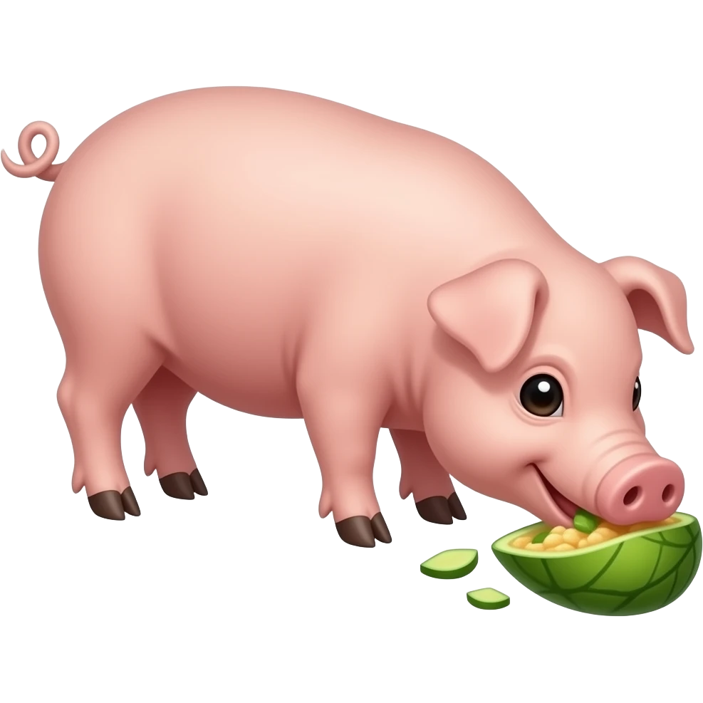 cerdo comiendo emoji