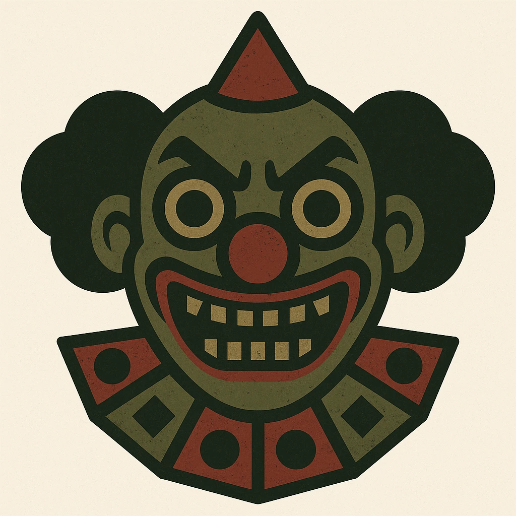 Hunt Showdown clown, more circle/square, to be clear visible on small size emoji