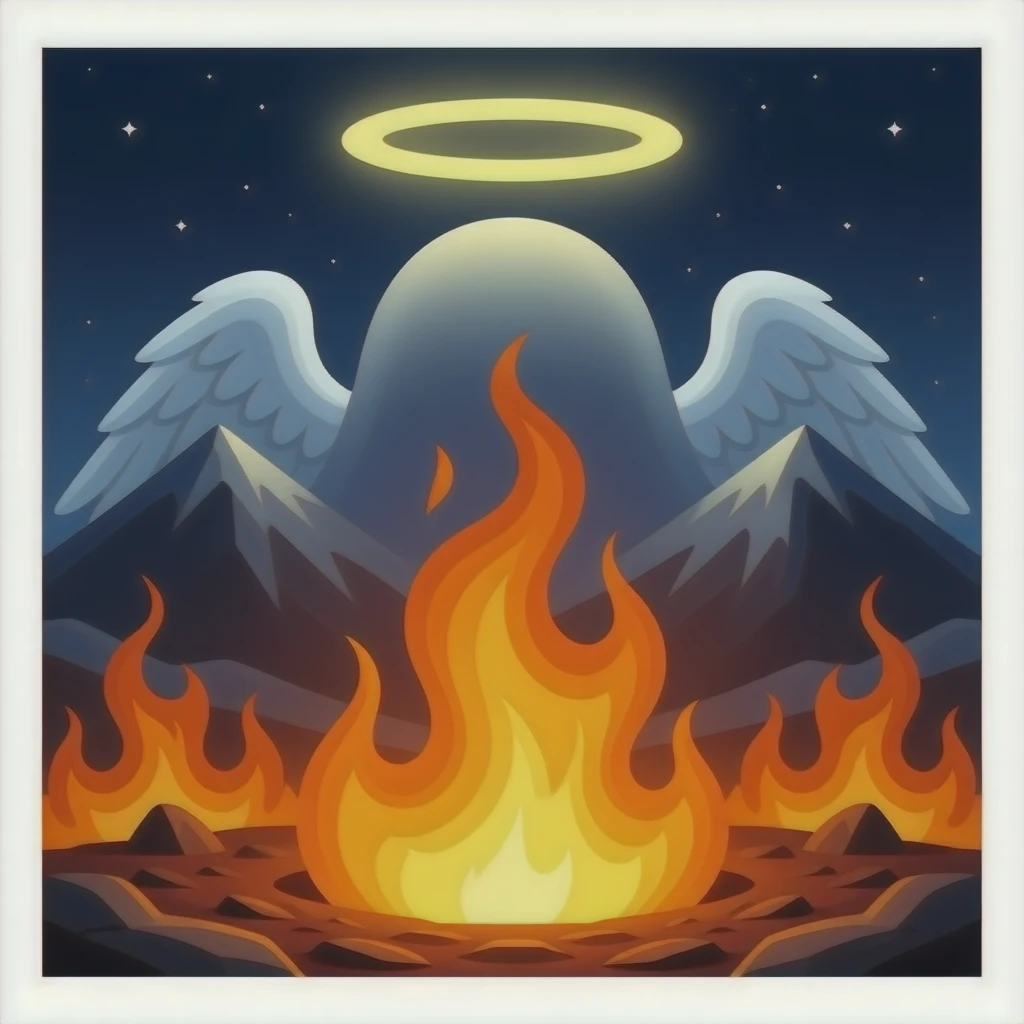 Hell with an angel halo emoji