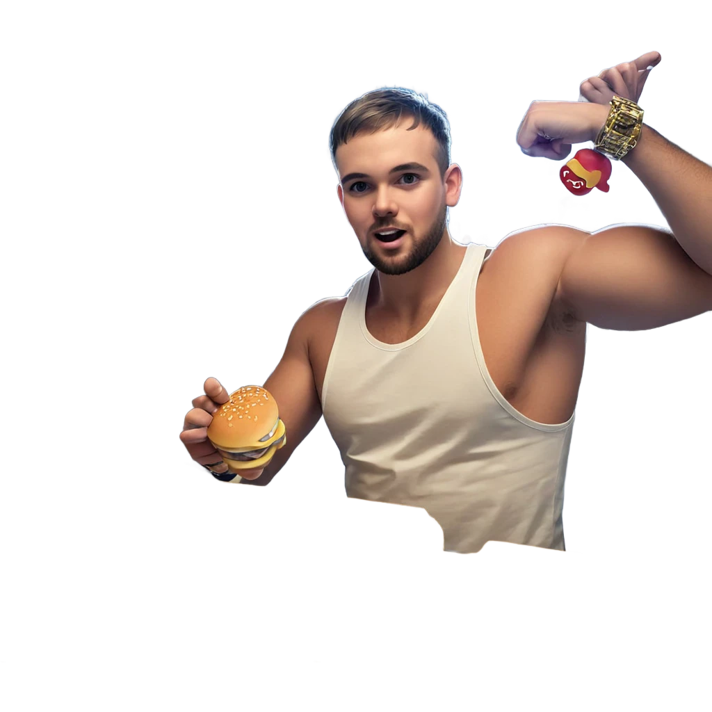 boys with jewelry and food emoji
