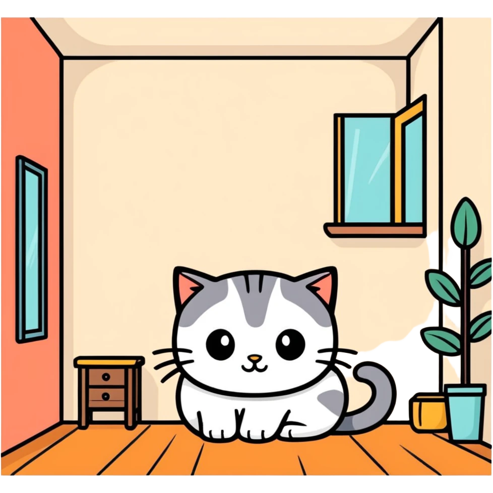 a cat in the room emoji