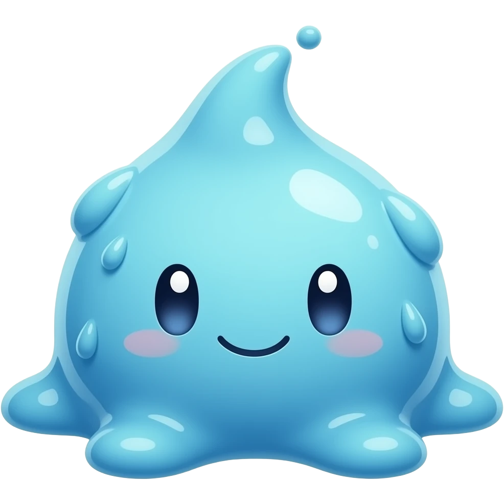 Ein blauer und sehr runder Schleim mit einem süßen Gesicht aus dem Anime Tensura emoji