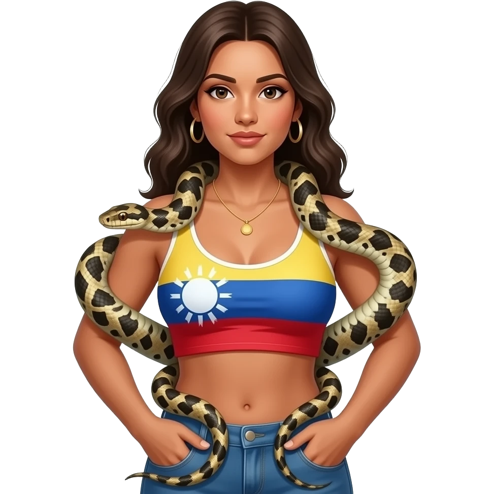 colombian woman with Snake, bust size emoji