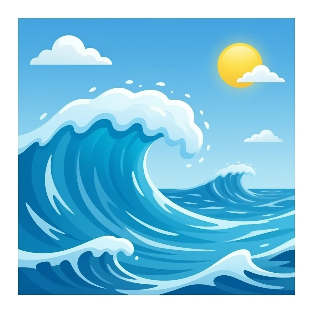 Waves in vintage look emoji