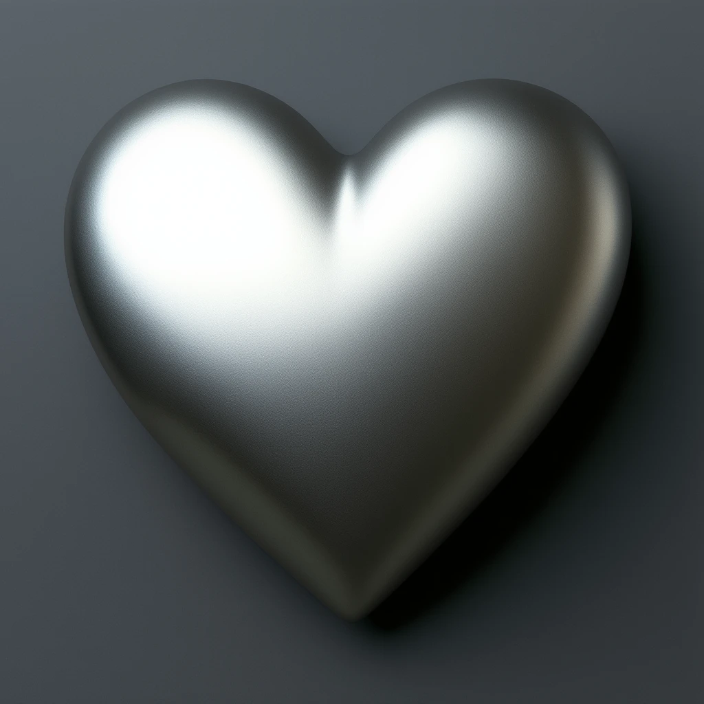 heart with a metallic sheen emoji