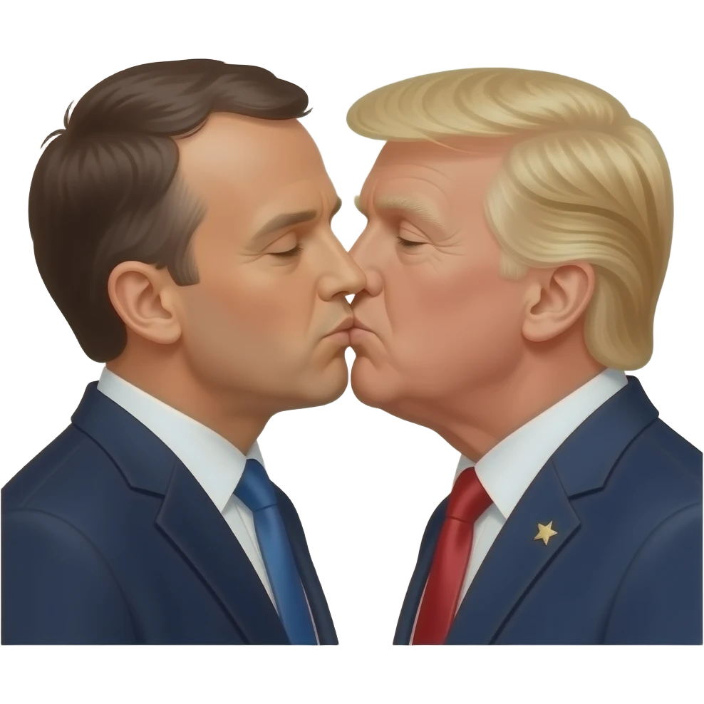 Emmanuel Macron qui embrasse Donald Trump emoji