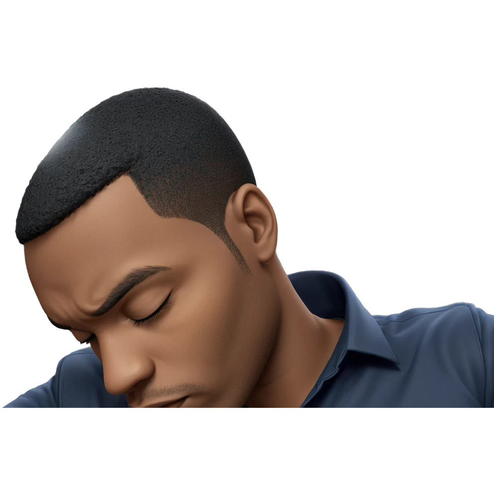 male portrait with closed eyes emoji