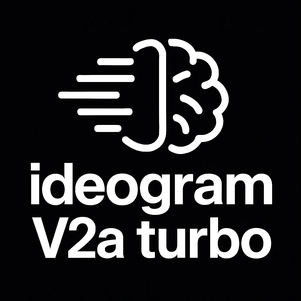 recreate this logo with text of "ideogram V2a turbo", MAKE IT FIT IN SQAURE  emoji