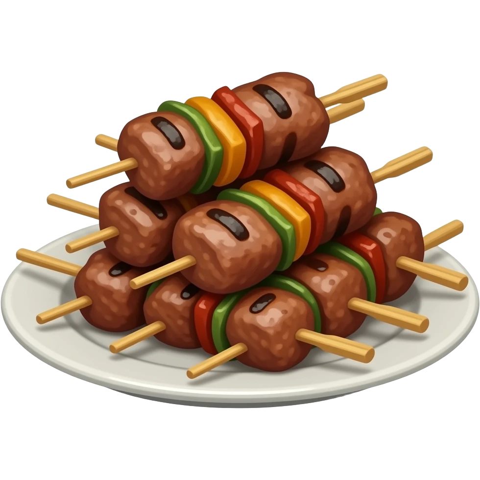 bbq churrasco kebabs pile plate emoji